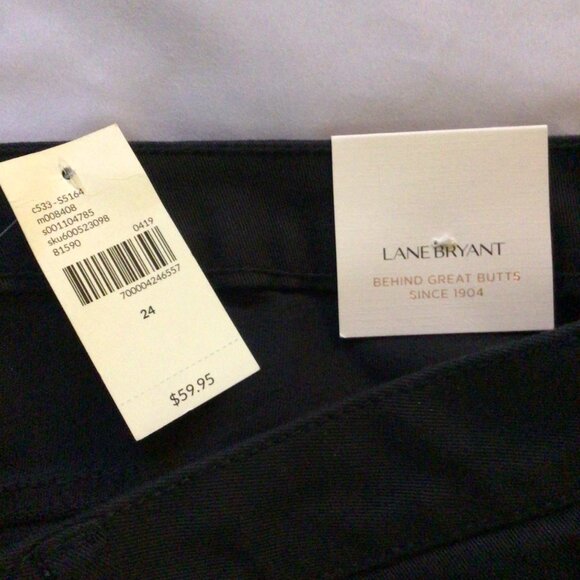 NWT Lane Bryant Jeans Women’s 24 Black Cropped Pedal Pushers Capri Crop Denim - Picture 8 of 10